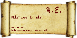 Mózes Ernő névjegykártya