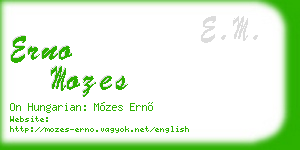 erno mozes business card